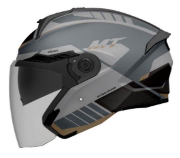 Športna motoristična jet čelada MT Helmets Cosmo SV Cruiser, siva/črna