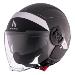 Motoristična jet čelada MT Helmets Viale SV S 68 Unit, črna/siva