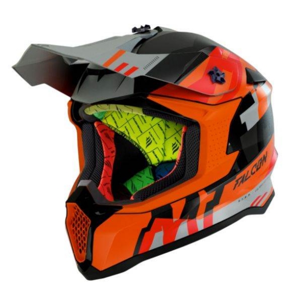 Motocross čelada MT Helmets Falcon Arya, oranžna