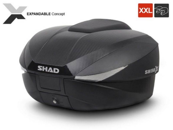 Nastavljiv kovček za motor SHAD SH58X Premium Smart Lock (46-58 L)