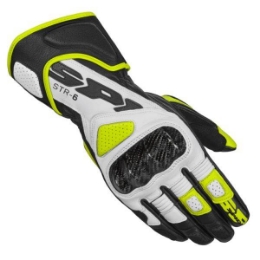 Športne motoristične rokavice Spidi STR-6, črne/bele/rumene