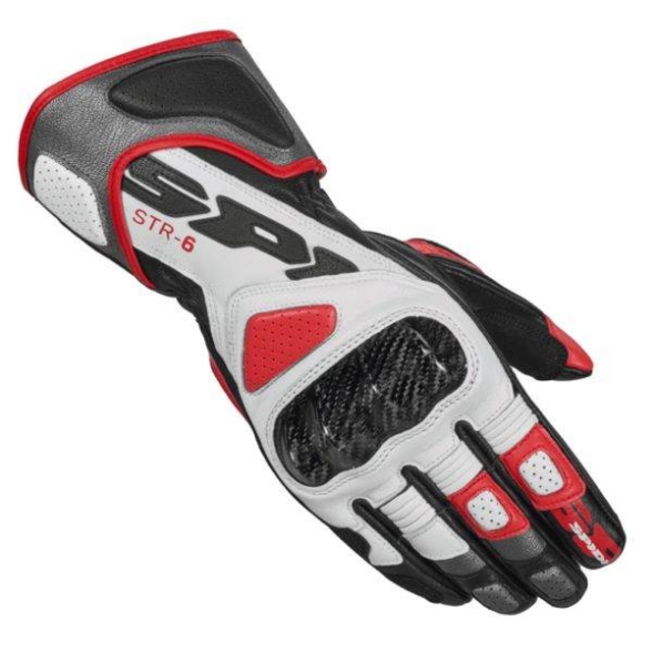 Športne motoristične rokavice Spidi STR-6, črne/bele/rdeče