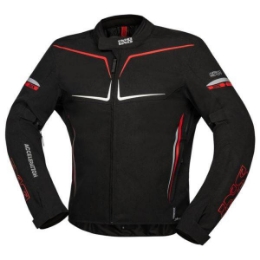 Športna motoristična jakna iXS TS-Pro ST+, črna/rdeča