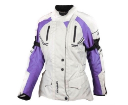 Ženska motoristična jakna GMS Taylor, bela/vijolična
