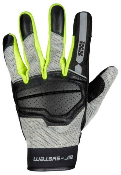 Poletne motoristične rokavice iXS Classic Evo-Air, črne/sive/rumene
