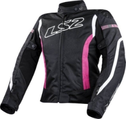 Ženska športna motoristična jakna LS2 Gate, črna/roza