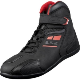 Poletni motoristični čevlji LS2 Garra, črni/rdeči