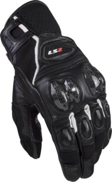 Kratke športne motoristične rokavice LS2 Spark II Leather, črne
