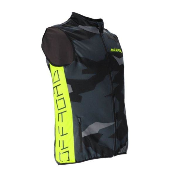 Motoristični brezrokavnik ACERBIS Softshell X-Wind, črn/rumen