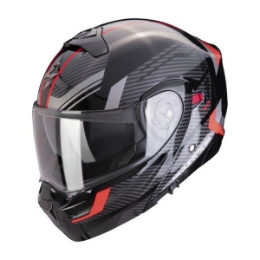 Preklopna motoristična čelada Scorpion EXO-930 EVO Sikon, črna/siva/rdeča