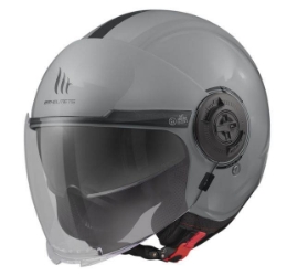 Motoristična jet čelada MT Helmets Viale SV S Gloss, siva