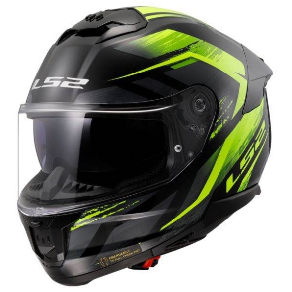 Motoristična čelada LS2 Stream II Fury (FF808), črna/rumena