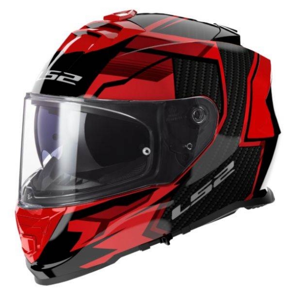 Motoristična čelada LS2 Storm II Tracker (FF800), črna/rdeča