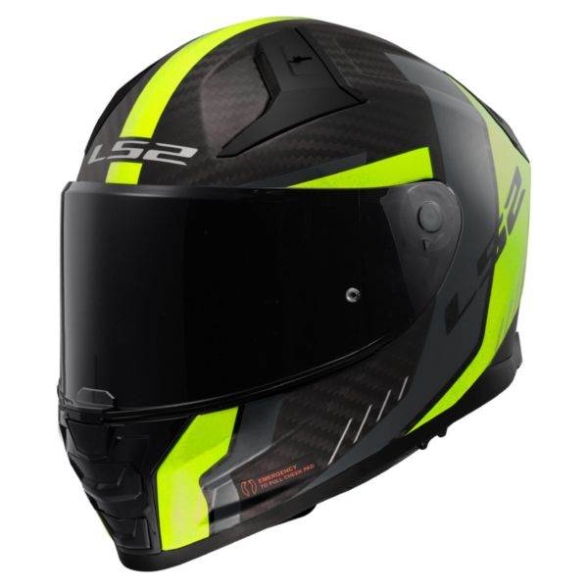 Karbonska motoristična čelada LS2 Vector II Grid (FF811), črna/rumena