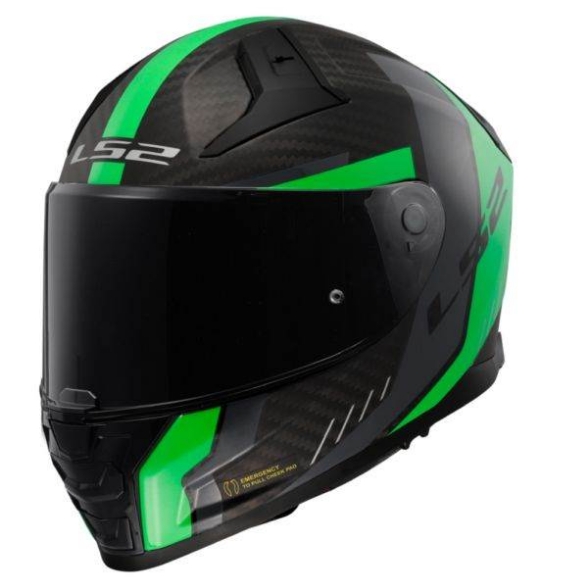 Karbonska motoristična čelada LS2 Vector II Grid (FF811), črna/zelena
