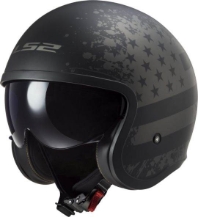Retro čelada za motor LS2 Spitfire II Black Flag (OF599)