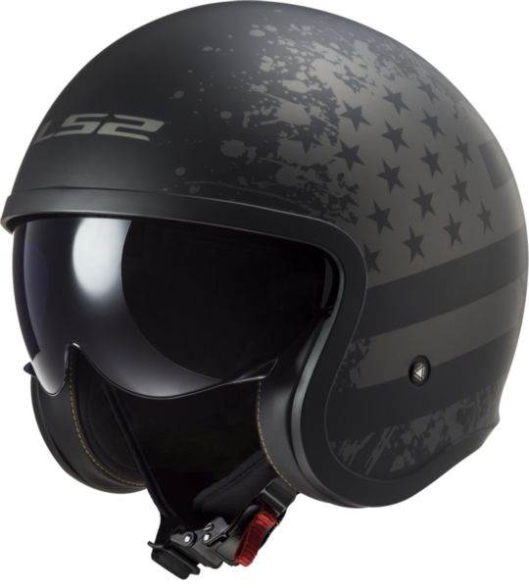 Retro čelada za motor LS2 Spitfire II Black Flag (OF599)