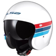 Retro čelada za motor LS2 Spitfire II Retro (OF599), bela/modra/rdeča
