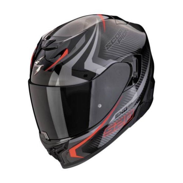 Motoristična čelada Scorpion EXO-520 EVO Air Terra, črna/srebrna/rdeča