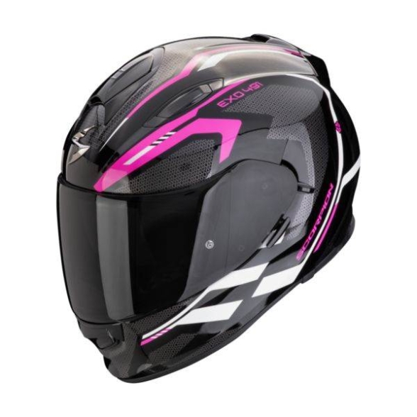 Motoristična čelada Scorpion EXO-491 Kripta, črna/roza