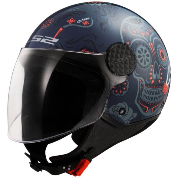 Motoristična čelada za skuter LS2 Sphere Lux II Maxca (OF558), kobalt/oranžna