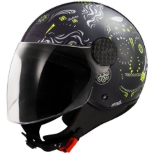 Motoristična čelada za skuter LS2 Sphere Lux II Maxca (OF558), črna/rumena