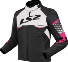 Ženska športna motoristična jakna LS2 Apex, črna/bela/roza