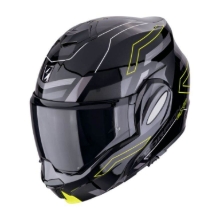 Preklopna motoristična čelada Scorpion EXO-Tech EVO Conquer, črna/rumena
