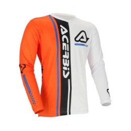 Motokros majica ACERBIS MX J-Track Connection, bela/oranžna