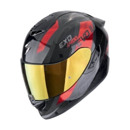 Karbonska motoristična čelada Scorpion EXO-1400 EVO II Air Platted, črna/rdeča