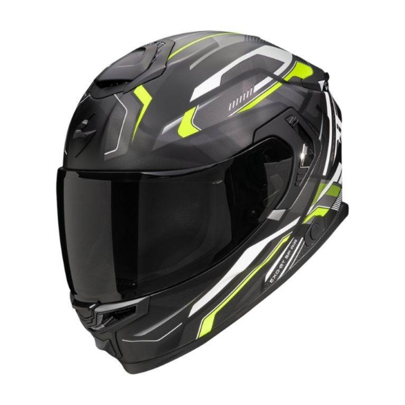 Karbonska motoristična čelada Scorpion EXO-GT SP Air Augusta, črna/rumena