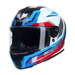 Motoristična čelada LS2 Rapid III Hyper (FF820), bela/modra/rdeča