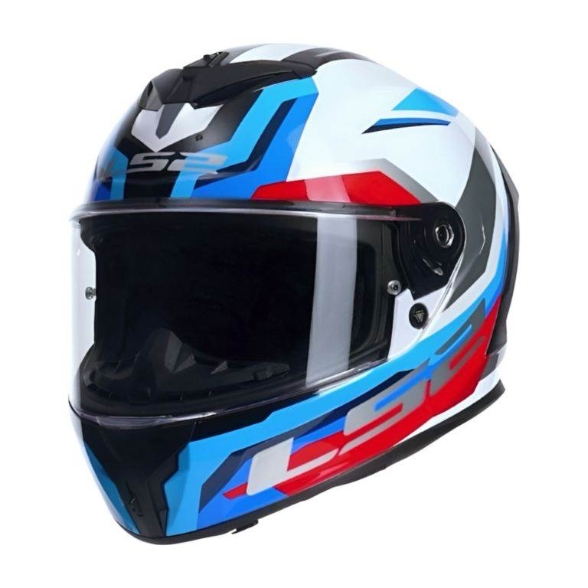 Motoristična čelada LS2 Rapid III Hyper (FF820), bela/modra/rdeča