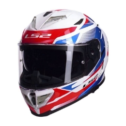 Motoristična čelada LS2 Storm III Komai (FF818), bela/morda/rdeča