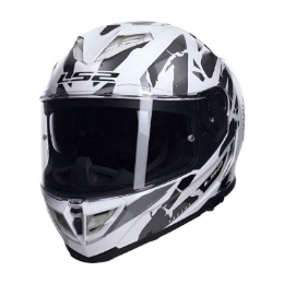 Motoristična čelada LS2 Storm III Kaos (FF818), bela/siva