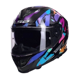 Motoristična čelada LS2 Storm III Kaos (FF818), črna/vijolična