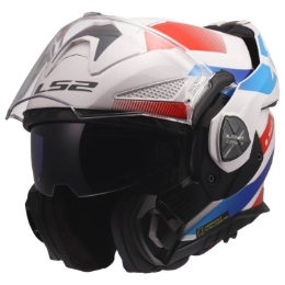 Preklopna čelada za motor LS2 Advant X Nova (FF901), bela/modra/rdeča