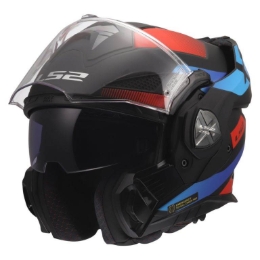 Preklopna čelada za motor LS2 Advant X Nova (FF901), črna/modra/rdeča