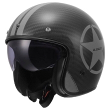 Retro karbonska jet čelada za skuter LS2 BOB II Star (OF601), siva