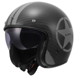 Retro karbonska jet čelada za skuter LS2 BOB II Star (OF601), siva