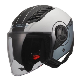 Jet čelada za skuter LS2 Airflow II Cover (OF616), bela/modra