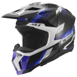 Karbonska motokros čelada LS2 X-Force Phantom (MX703), črna/modra/bela