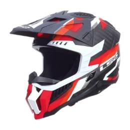 Karbonska motokros čelada LS2 X-Force Phantom (MX703), črna/oranžna/rdeča