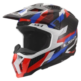 Karbonska motokros čelada LS2 X-Force Phantom (MX703), bela/modra/rdeča