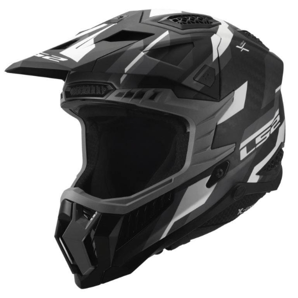 Karbonska motokros čelada LS2 X-Force Phantom (MX703), črna/siva