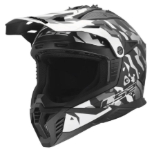 Motokros čelada LS2 Fast EVO II Grotesk (MX708), črna/siva