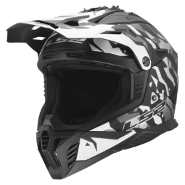 Motokros čelada LS2 Fast EVO II Grotesk (MX708), črna/siva