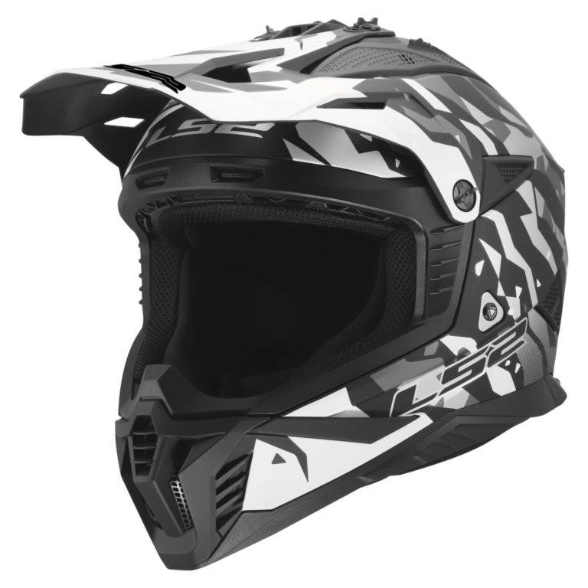 Motokros čelada LS2 Fast EVO II Grotesk (MX708), črna/siva