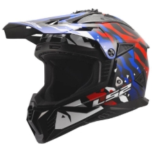 Motokros čelada LS2 Fast EVO II Grotesk (MX708), bela/modra/rdeča