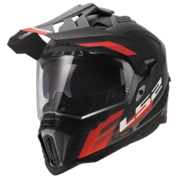 Adventure motoristična čelada LS2 Explorer Hexa (MX701), črna/rdeča